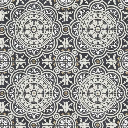 Piccadilly wallpaper in Grey & Black