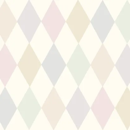 Punchinello wallpaper in Blush, Ballet Slipper, Eau Du Nil on White