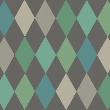 Punchinello wallpaper in Viridian & Petrol on Charcoal