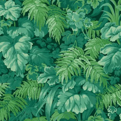 Royal Fernery wallpaper in Forest Green