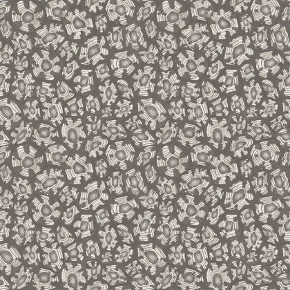 Savanna Shell wallpaper in Soot & Snow & Metallic Silver