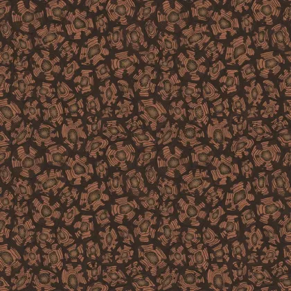Savanna Shell wallpaper in Terracotta, Claret & Metallic Gold