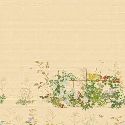 Scenic Flora - Japanese Paperweave wallpaper in Gold