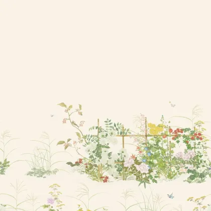 Scenic Flora wallpaper in Natural White