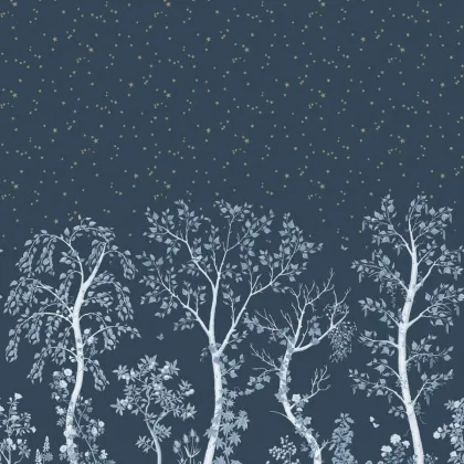 Seasonal Woods wallpaper in Midnight