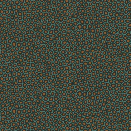 Senzo Spot wallpaper in Charcoal & Metallic Gold on Teal
