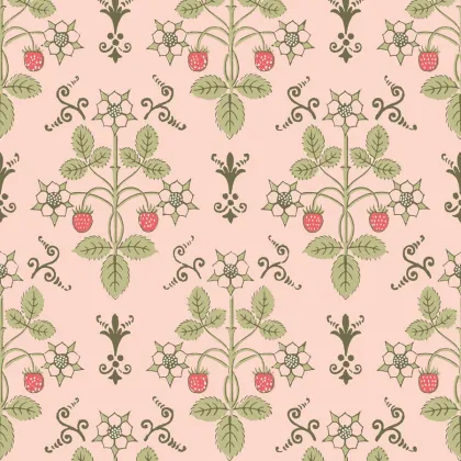 Strawberry wallpaper in Chelsea Pink