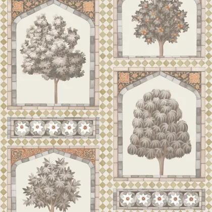 Sultan's Palace wallpaper in Metallic Gold & Spice