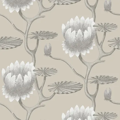 Summer Lily wallpaper in White on Stone