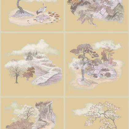 Tile Toile - Gilded wallpaper in Gilded Autumnal
