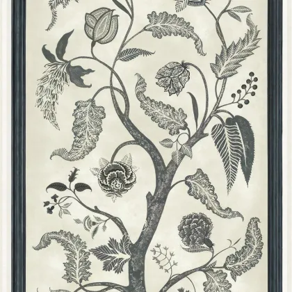 Trees of Eden PARADISE wallpaper in Charcoal & Parchment