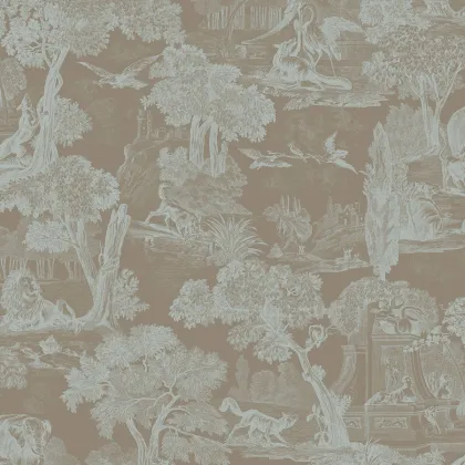 Versailles wallpaper in Seafoam on Soot