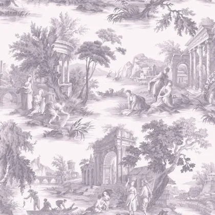 Villandry wallpaper in Pale Violet on Dove