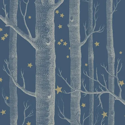 Woods & Stars wallpaper in Midnight
