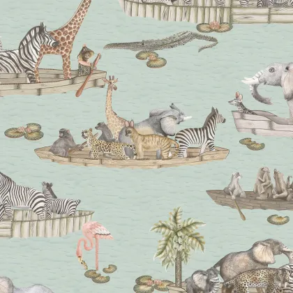 Zambezi wallpaper in Multi on Seafoam