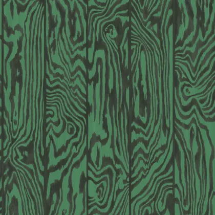 Zebrawood wallpaper in Charcoal on Emerald