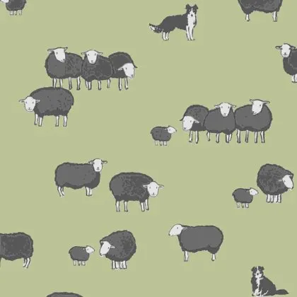 Nip & Lassie wallpaper in Kitchen Green
