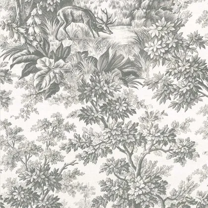 Stag Toile wallpaper in Moss