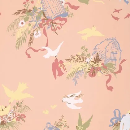 Volières wallpaper in Confetti